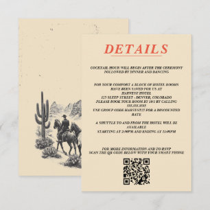 Horseback Canyon Couple QR Code and Details Enclosure Card