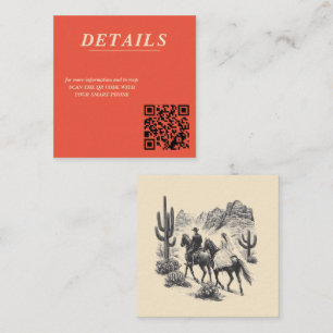 Horseback Canyon Couple QR Code Enclosure Card