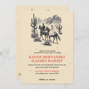 Horseback Canyon Couple Wedding Invitation