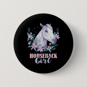 Horseback Girl Horseback Riding Horse Lover Equest 6 Cm Round Badge