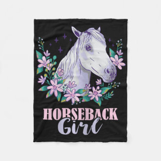Horseback Girl Horseback Riding Horse Lover Equest Fleece Blanket