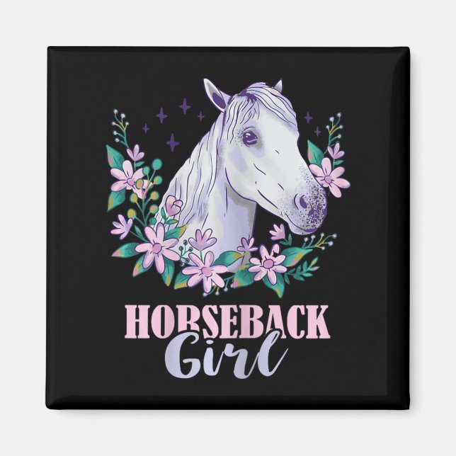 Horseback Girl Horseback Riding Horse Lover Equest Magnet (Front)