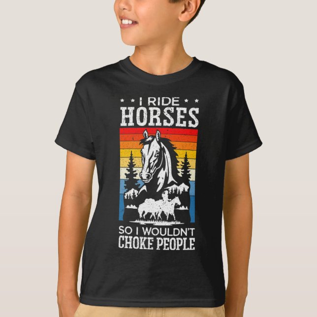 Horseback Horse Riding Horse Equestrian Saddle  T-Shirt (Front)