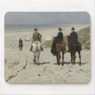 Horseback Ride along the Beach - Art Mousepad