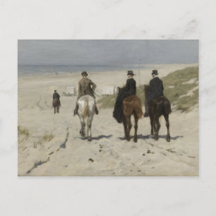Horseback Ride along the Beach - Art Postcard