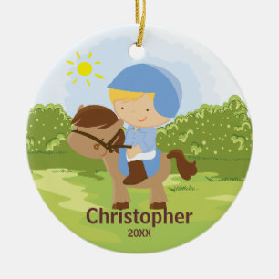 Horseback Rider Boy Christmas Ornament