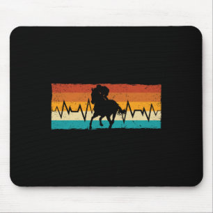 Horseback Rider Equestrian Heartbeat Horse Lover R Mouse Pad