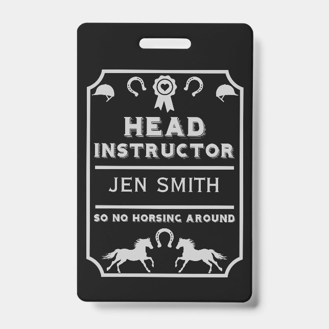 Horseback Rider Instructor ID Badge (Front)