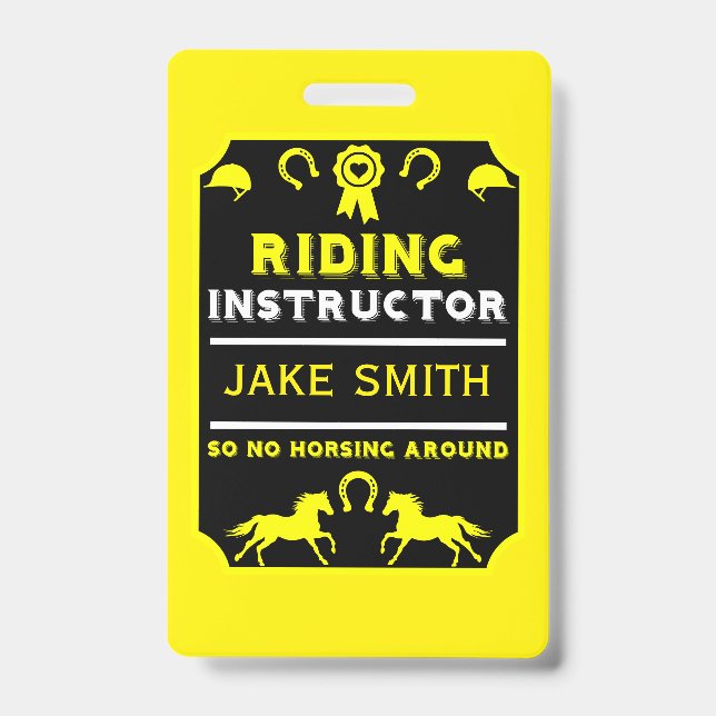 Horseback Rider Instructor ID Badge (Front)