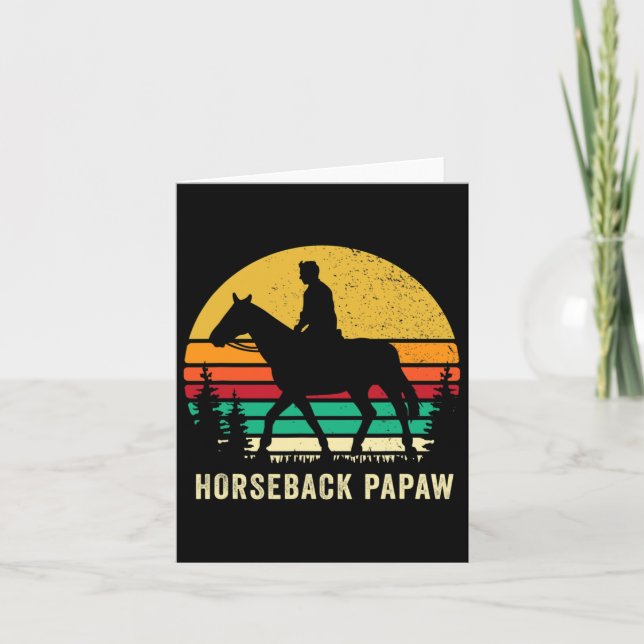 Horseback Rider Papaw Horse Riding Horse Back Gran Card (Front)