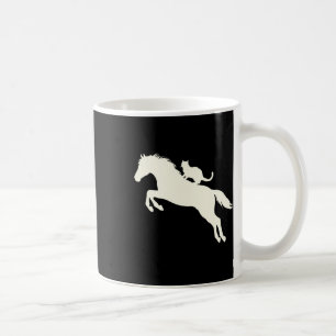 Horseback Riding Cat Silhouette For Animal Lovers Coffee Mug