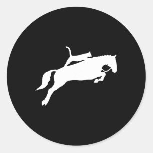 Horseback Riding Cat T Shirt Funny Cat Horse Gift Classic Round Sticker