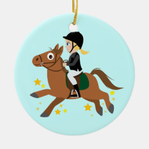 Horseback Riding Ceramic Tree Decoration