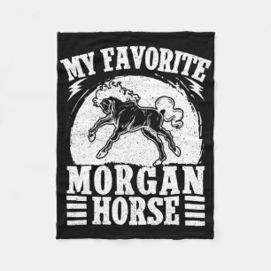 Horseback Riding Favorite Morgan Horse Rider  Fleece Blanket