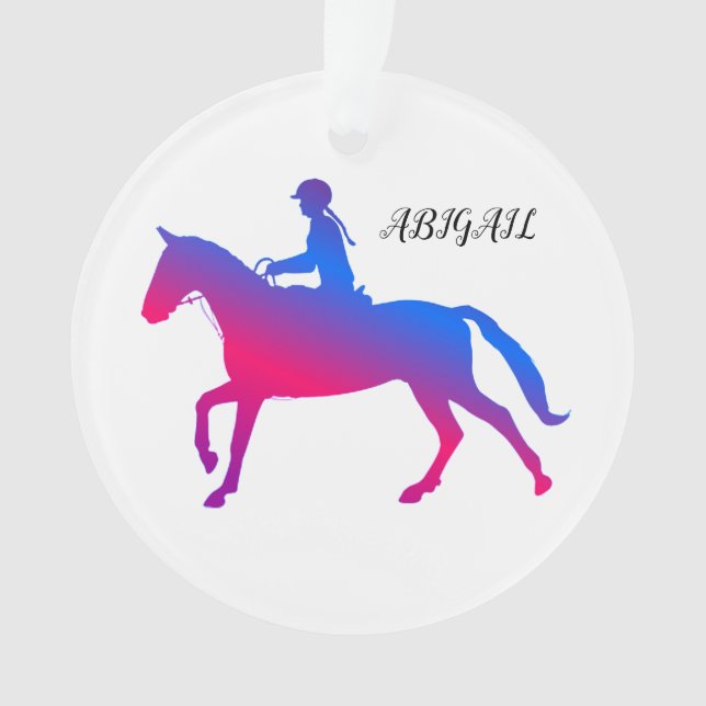 HORSEBACK RIDING GIRL ACRYLIC ORNAMENT PERSONALIZE (Front)