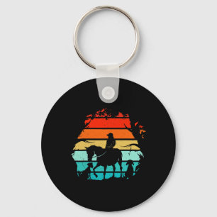 Horseback Riding Girls - Vintage Girl With Dogs An Key Ring
