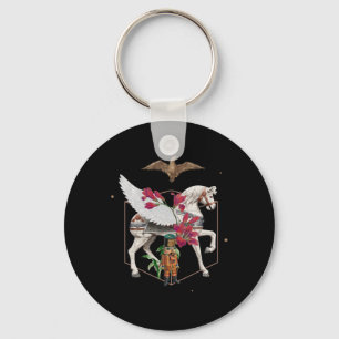 Horseback Riding Hawk Nutcracker Flower Riding Hor Key Ring