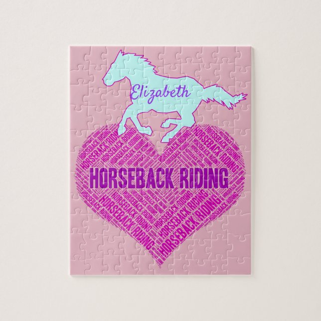 Horseback Riding Heart with Wild Pony  Jigsaw Puzzle (Vertical)