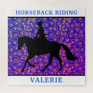 Horseback Riding Horse & Rider Swirl 676 Piece Jigsaw Puzzle