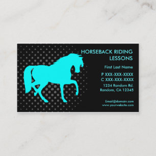 Horseback riding lessons custom business cards