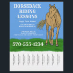 Horseback Riding Lessons, Horse Boarding Flyer<br><div class="desc">Promote your horse related business. Whether you are looking to sign up new customers for horseback riding lessons, promoting your horse boarding business or other horse related services this flyer is perfect for promoting your business on coffee shop and community bulletin board. The flyer has tear off strips so that...</div>