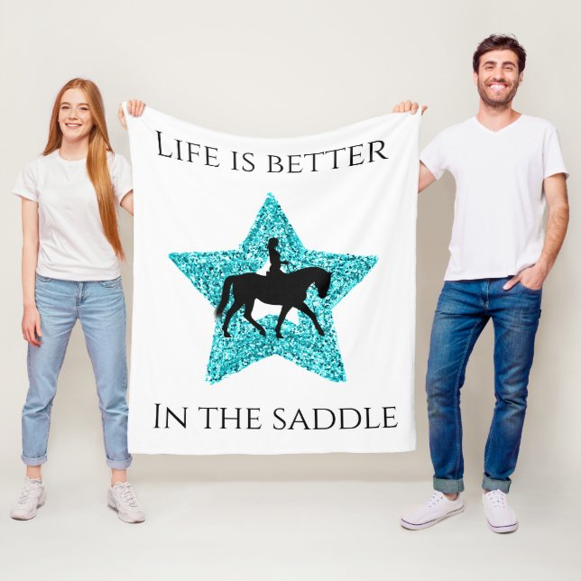 Horseback Riding Life is Better in the Saddle Fleece Blanket (In Situ)