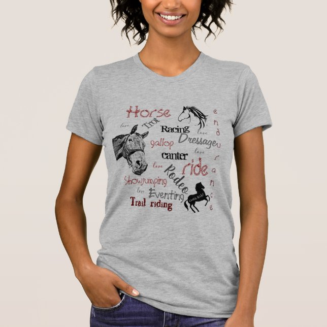 Horseback Riding Motivational Graffiti Art Words T-Shirt (Front)