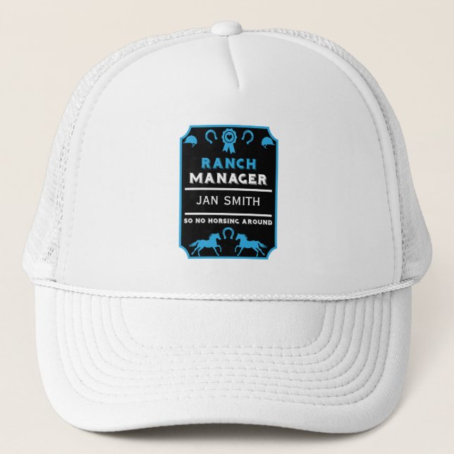 Horseback Riding Ranch Manager Trucker Hat (Front)