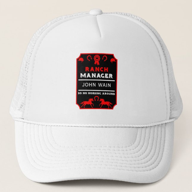 Horseback Riding Ranch Manager Trucker Hat (Front)
