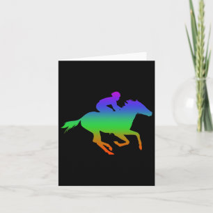 Horseback-riding Shadows In Rainbow Colour Card