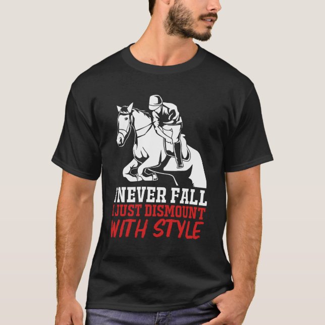 Horseback Riding Show Jumping Funny Equestrian gir T-Shirt (Front)