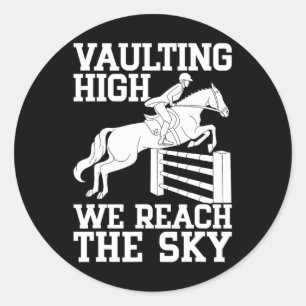 Horseback Riding Vaulting High Horse Rider  Classic Round Sticker