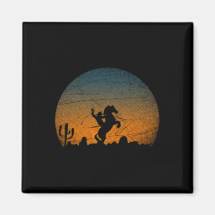 Horseback Riding Yeehaw Bull Riding Howdy Sunset C Magnet