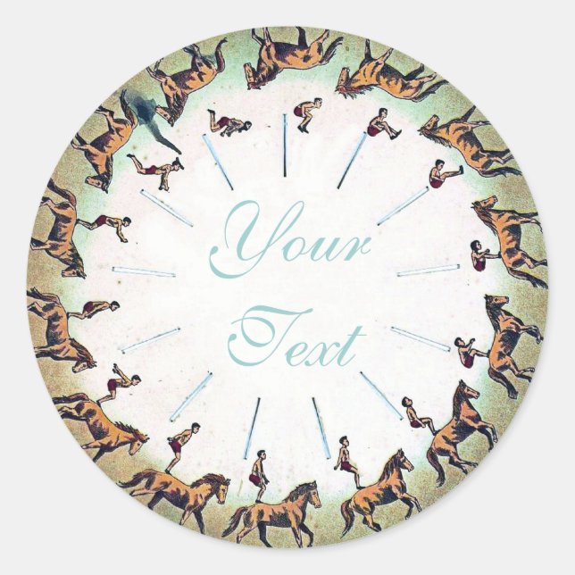 Horseback Sommersault Classic Round Sticker (Front)