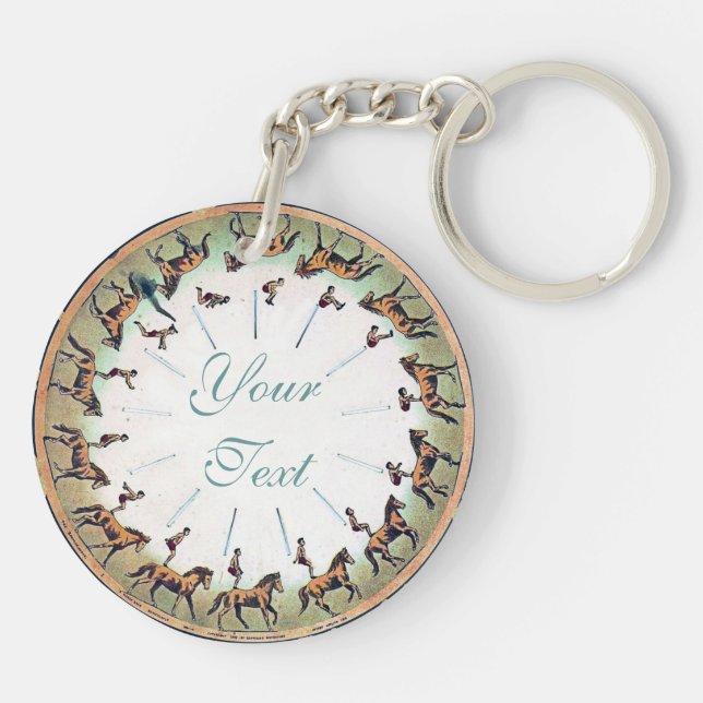 Horseback Sommersault Key Ring (Back)