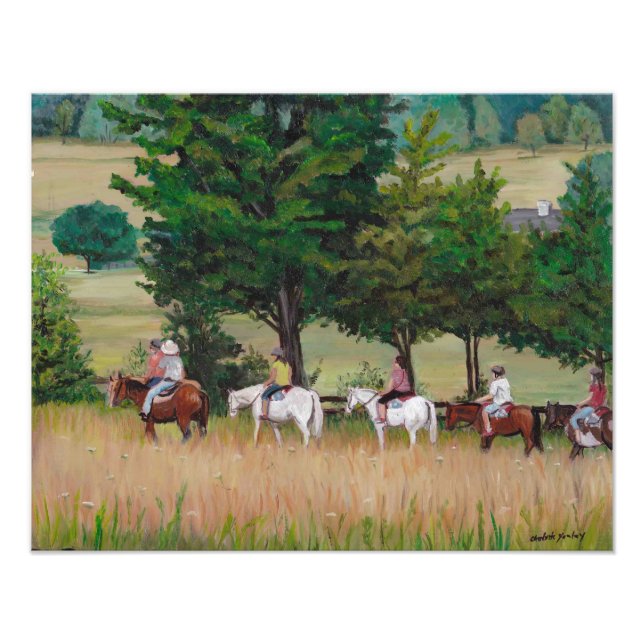 Horseback Tour of Gettysburg Battlefield Art Photo Print (Front)