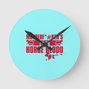 Horseblood Round Clock