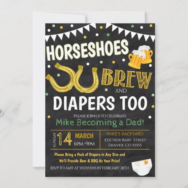 Horsehoes and Beer Baby Shower Invitation  (Front)