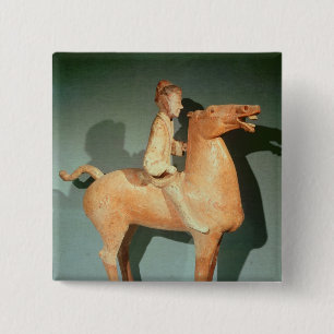 Horseman, from Xianyang, Shaanxi 15 Cm Square Badge