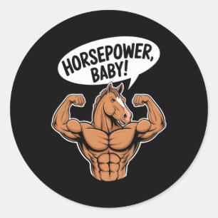 Horsepower Ba Classic Round Sticker