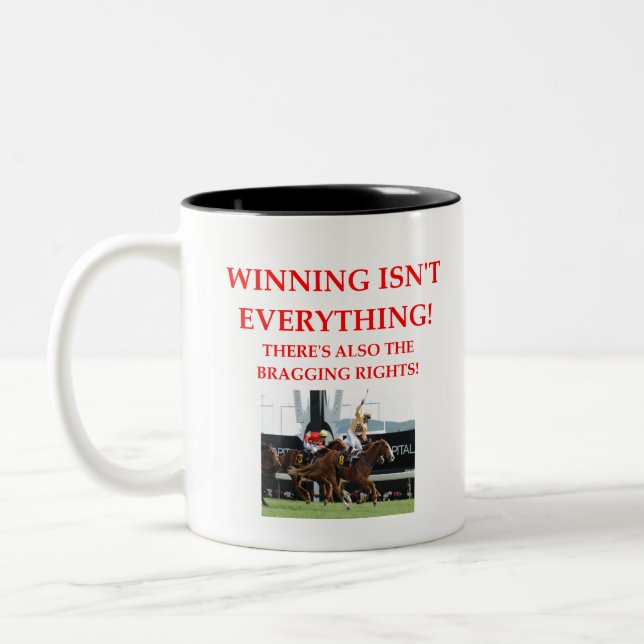 horseracing Two-Tone coffee mug (Left)