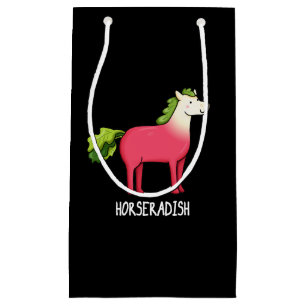 Horseradish Funny Horse Pun Dark BG Small Gift Bag