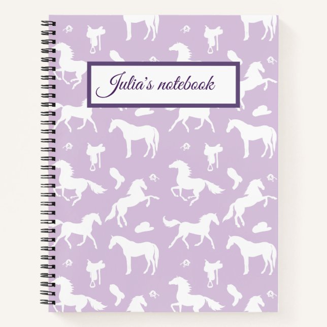Horseriding Custom Name Equestrian Gift Notebook (Front)