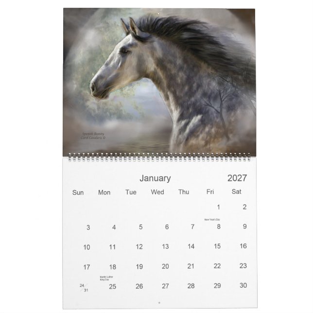 Horses 2011 Art Calendar (Jan 2027)