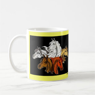 Horses - 5 headstudies coffee mug