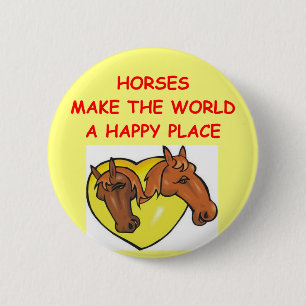 horses 6 cm round badge