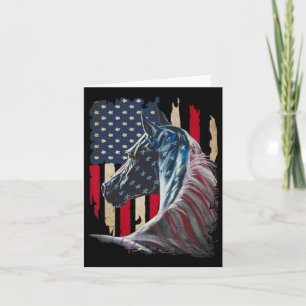 Horses America Flag 4th Of July Independence Day 1 Card