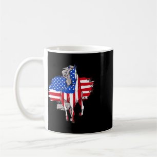 Horses America Flag 4th Of July Independence Day Coffee Mug