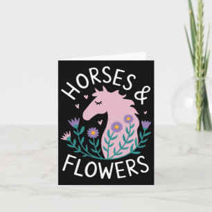 Horses & Flowers - Horse Teens Horse Lovers Card