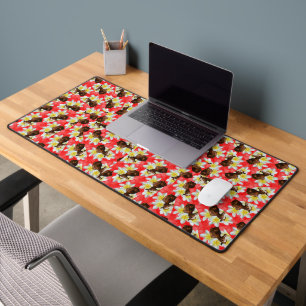 Horses And Frangipanis, Desk Mat